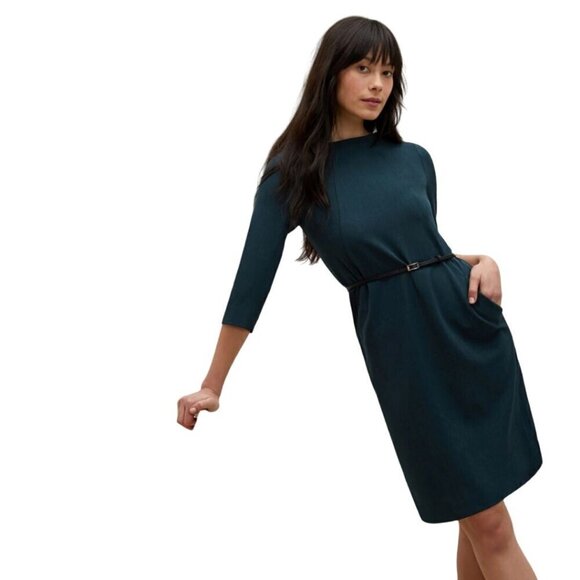 MM Lafleur Etsuko Dress First Green Pockets 3/4 Sleeve Designer Size 2 - Picture 4 of 7